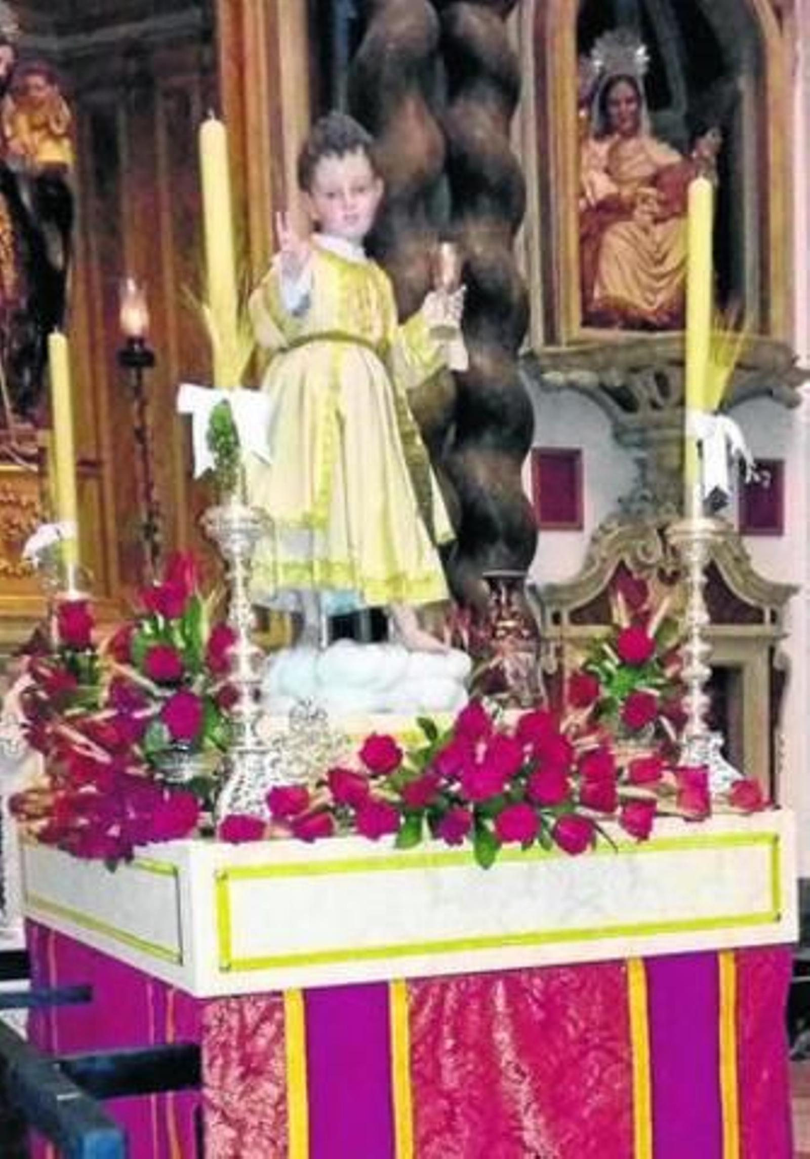 El Niño Jesús de los Sastres, dispuesto ayer en Santo Domingo.