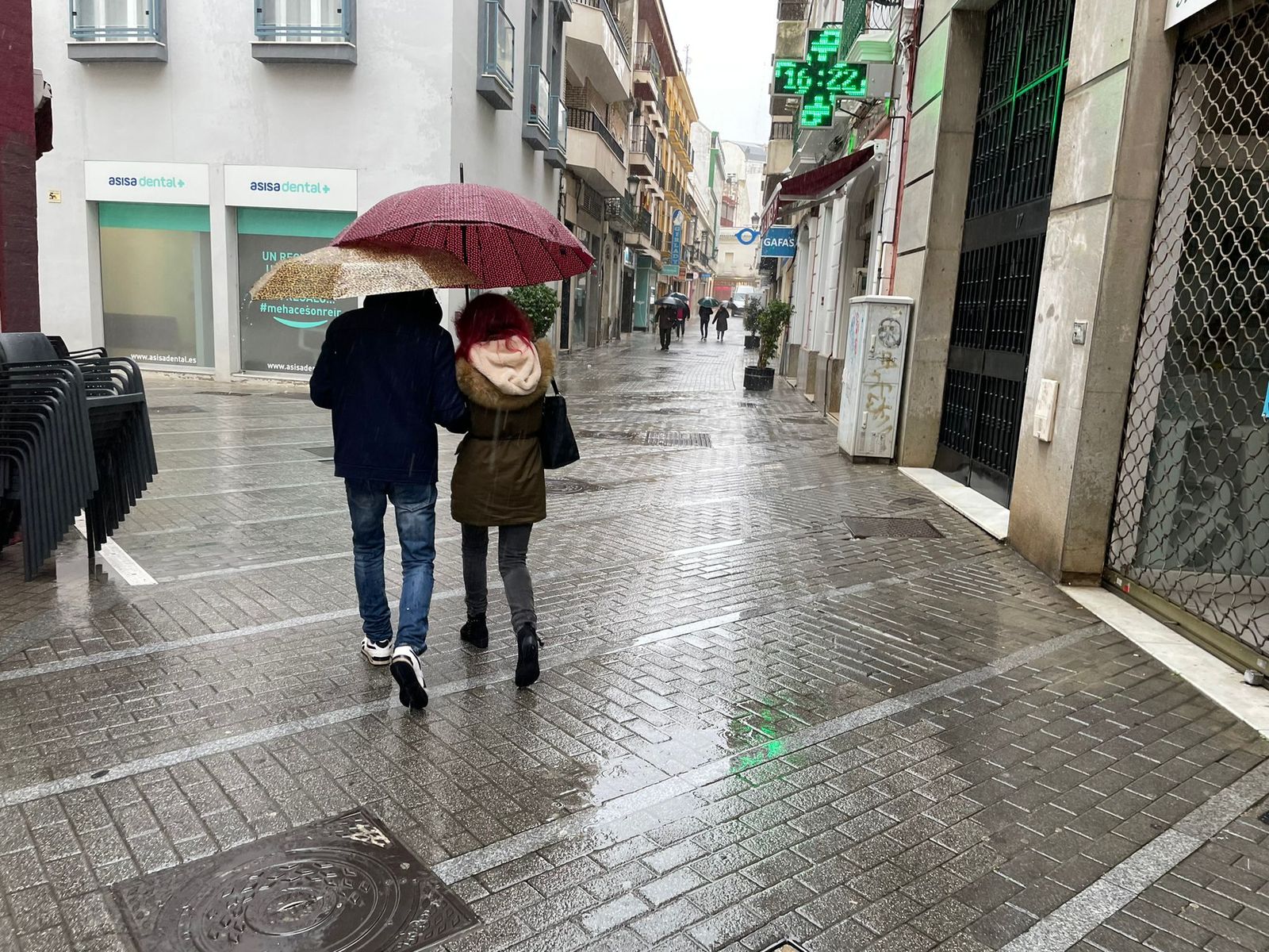 Lluvia en la mañana de Huelva.