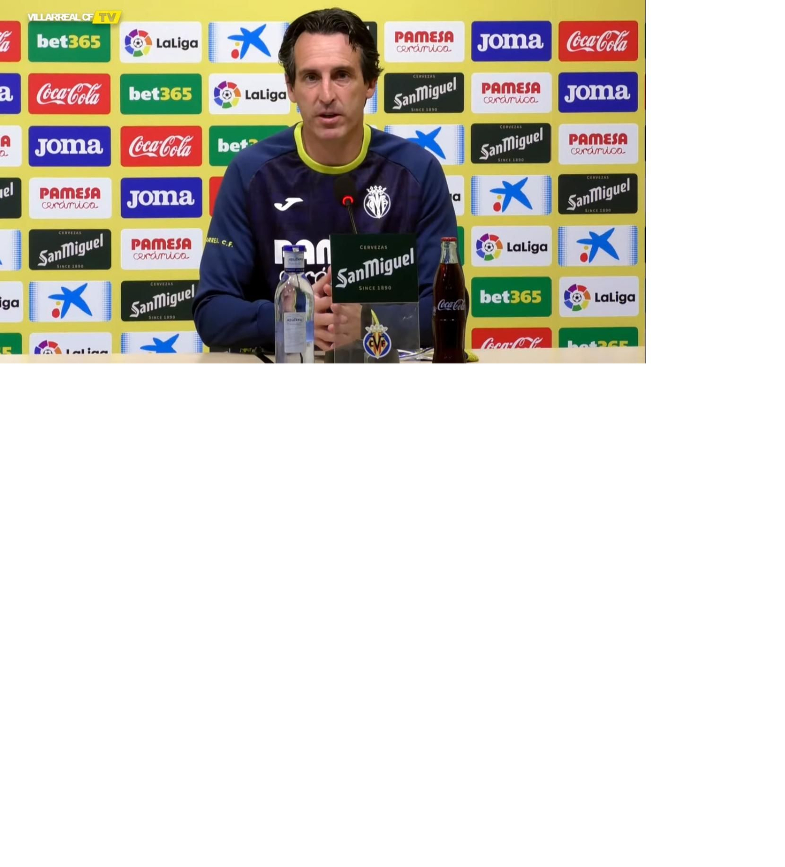 Unai Emery, durante la rueda de prensa ofrecida este sábado.
