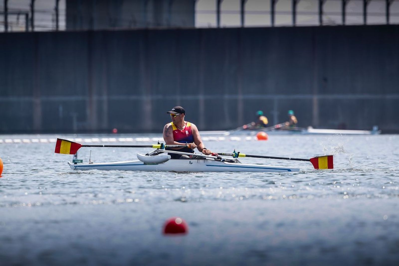 Javier Reja, en el campo de regatas de Tokio.