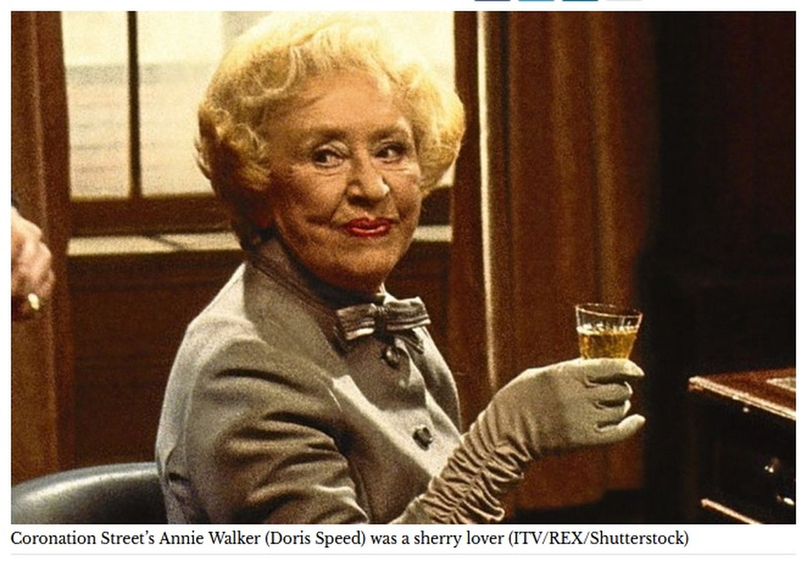 El vino preferido del personaje de Annie Walker en 'Coronation Street'.