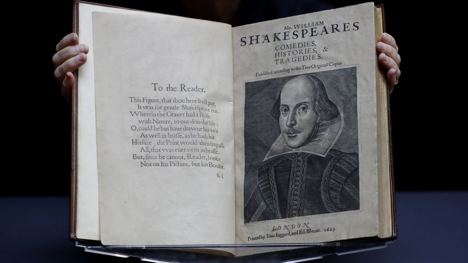 Un ejemplar del 'First Folio' subastado en Christie's en 2020.