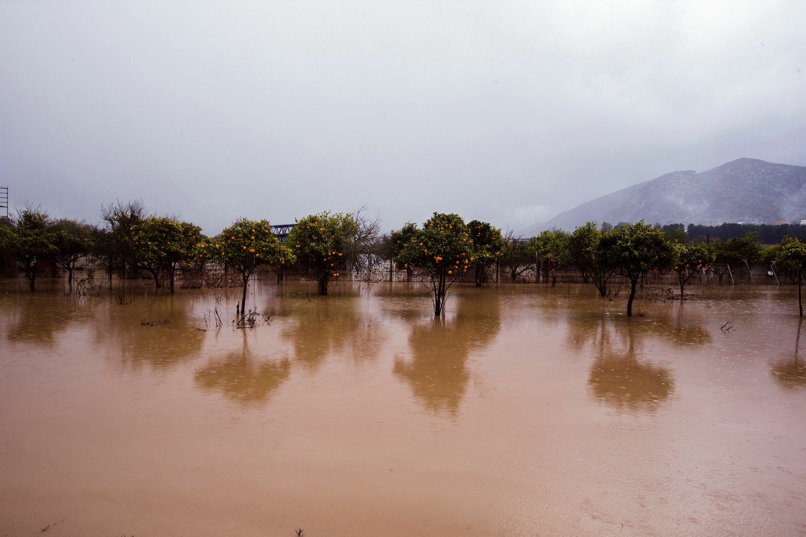 Imagen de la lluvia caída en Cártama la pasada semana.