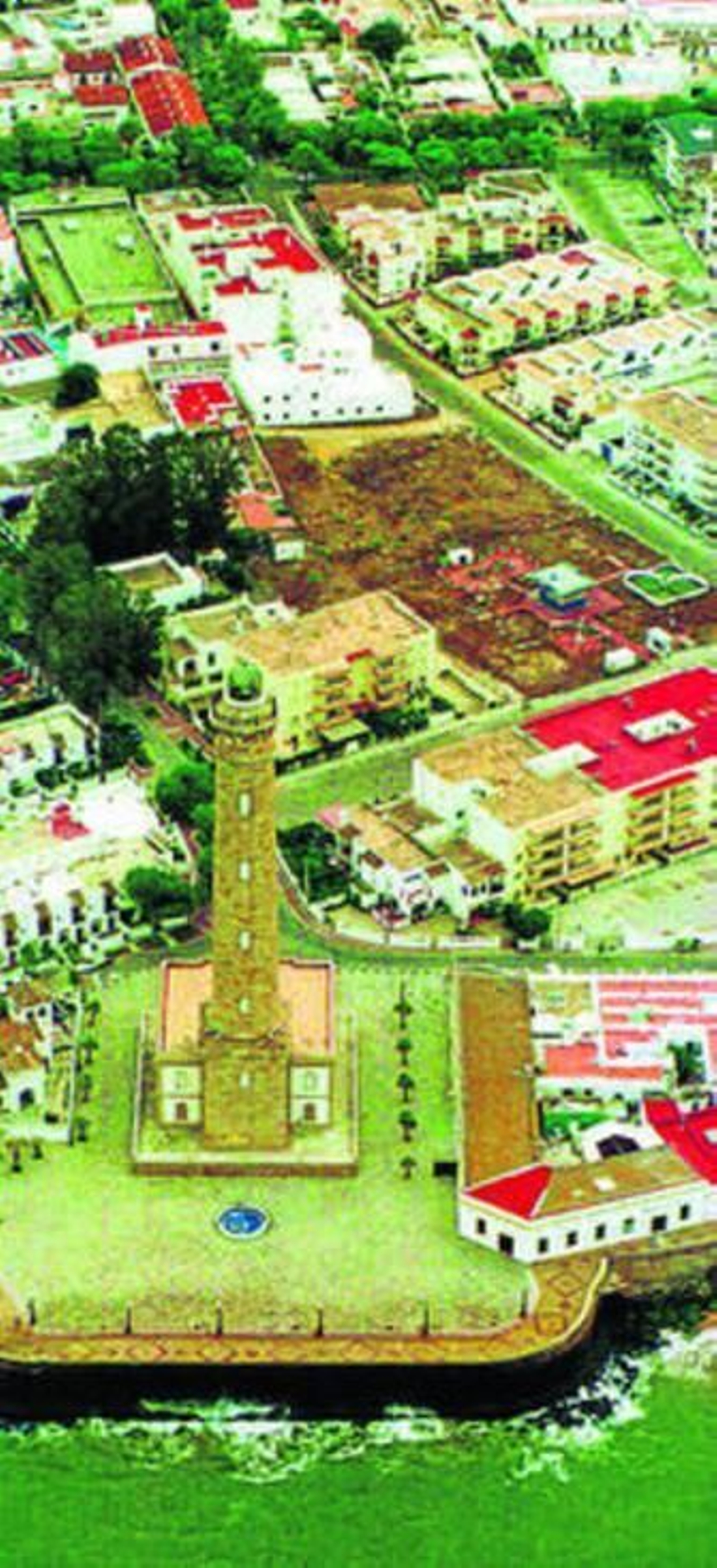 Vista aérea del faro de Chipiona.