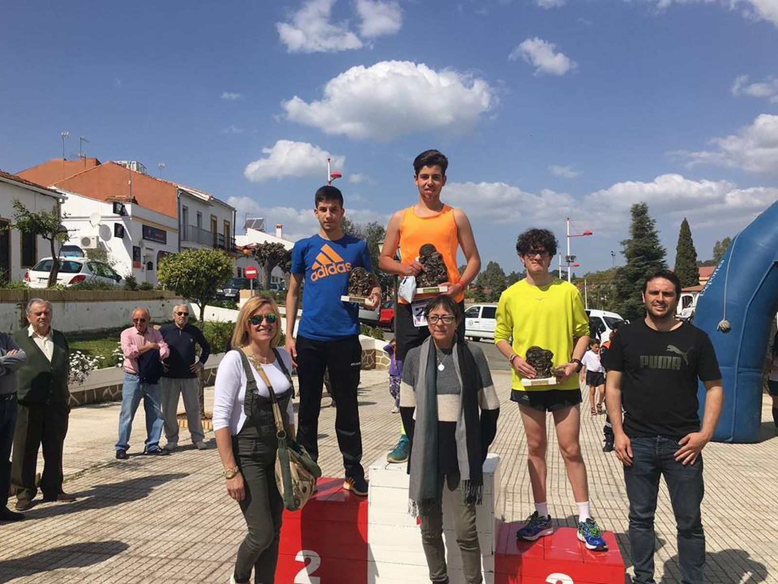 Podio de la competición celebrada en Minas de Riotinto.