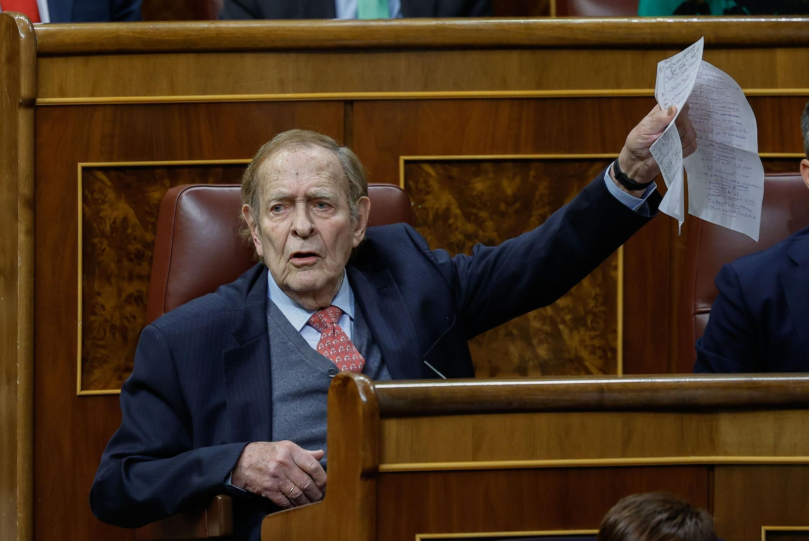 Ramón Tamames, en la moción de censura en la que fue candidato en marzo de 2023.