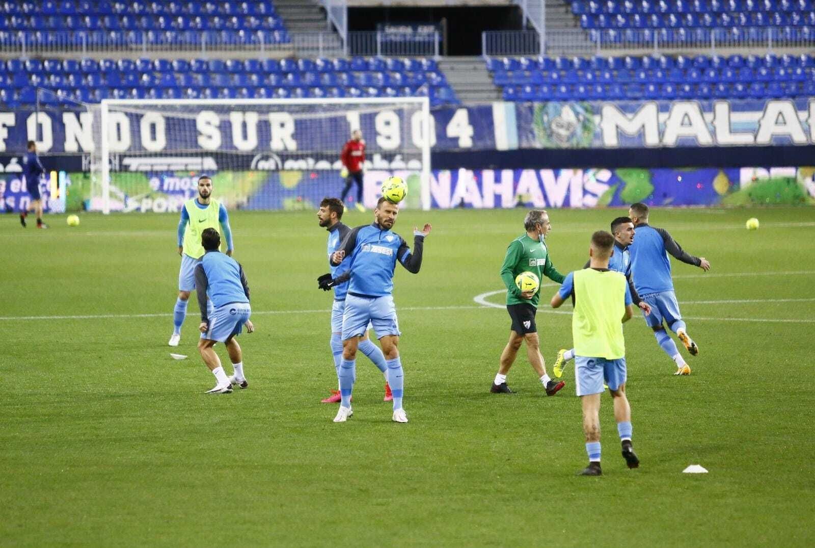 Las fotos del calentamiento previo del Málaga CF-Logroñés