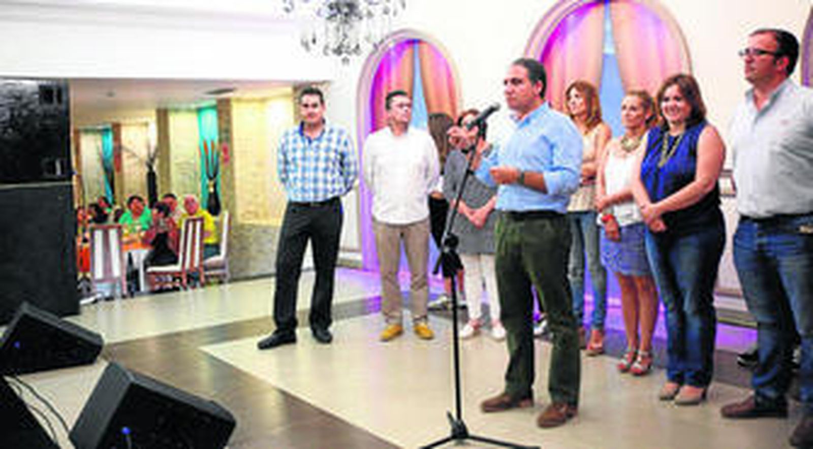 Elías Bendodo, ayer, durante su intervención.