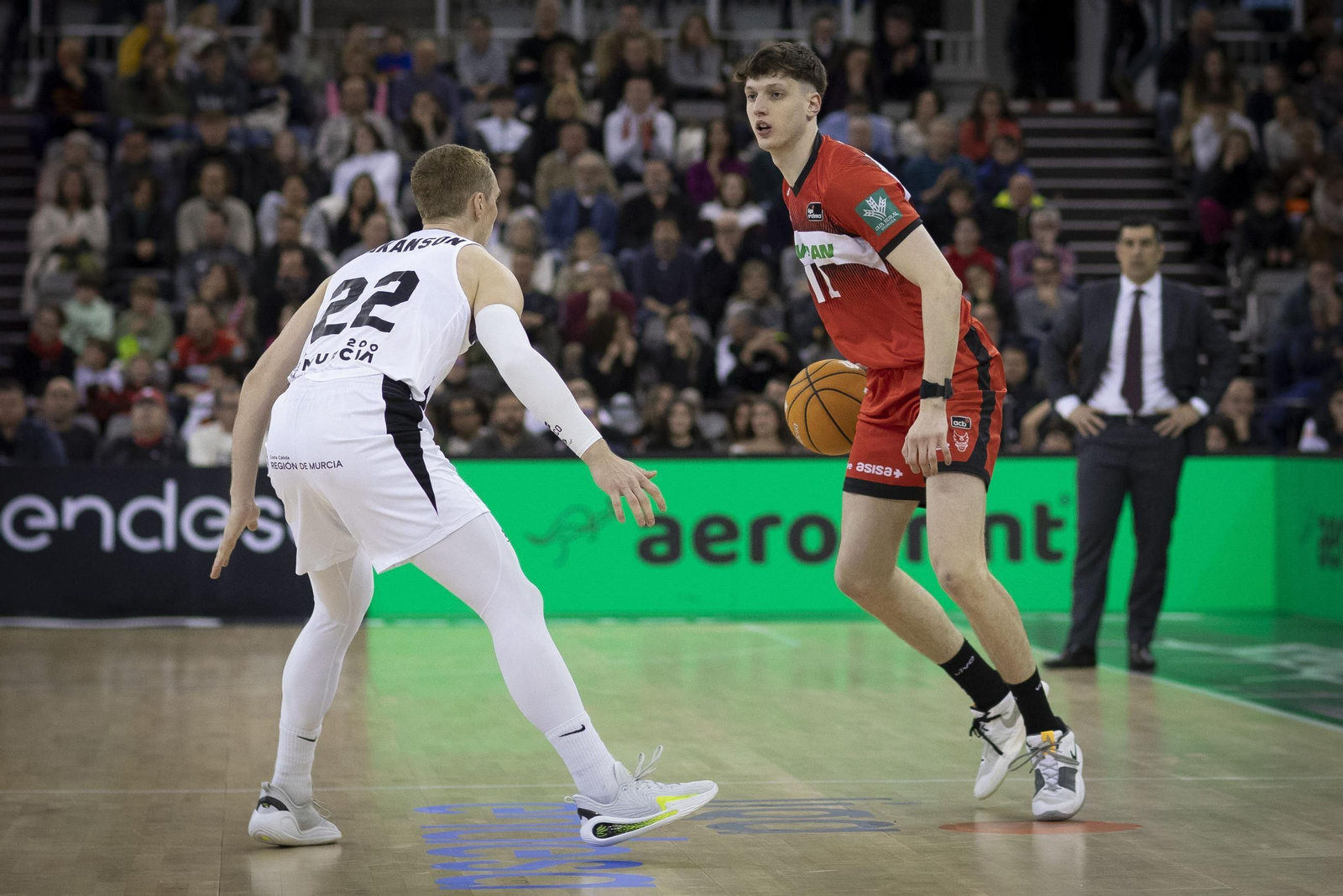 Ubal en el partido ante el UCAM Murcia.