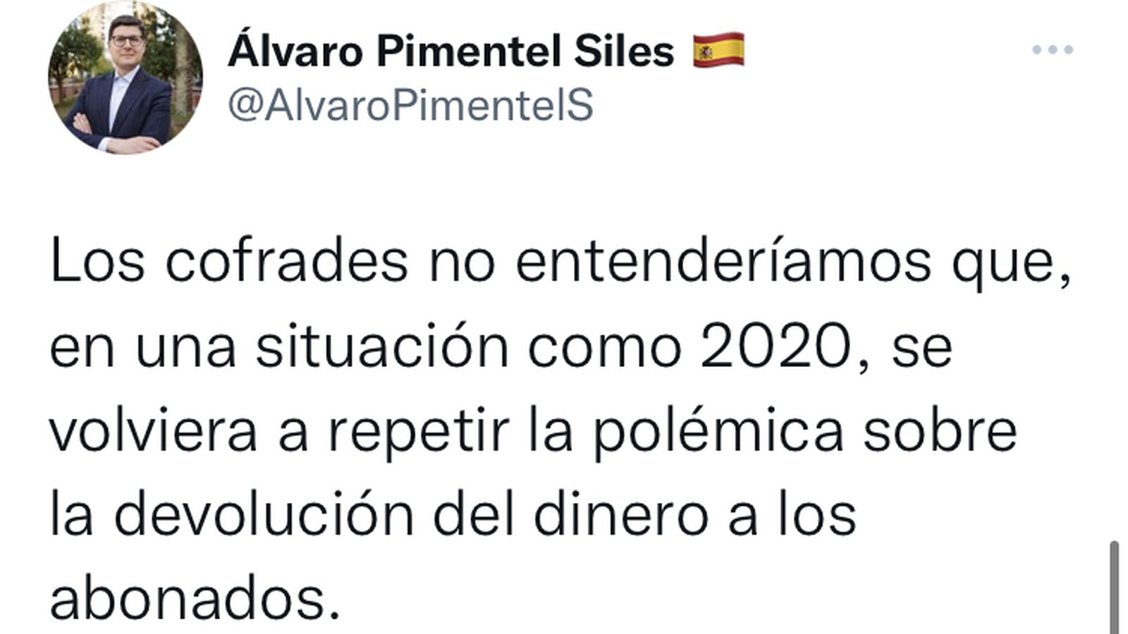 El tuit de Álvaro Pimentel