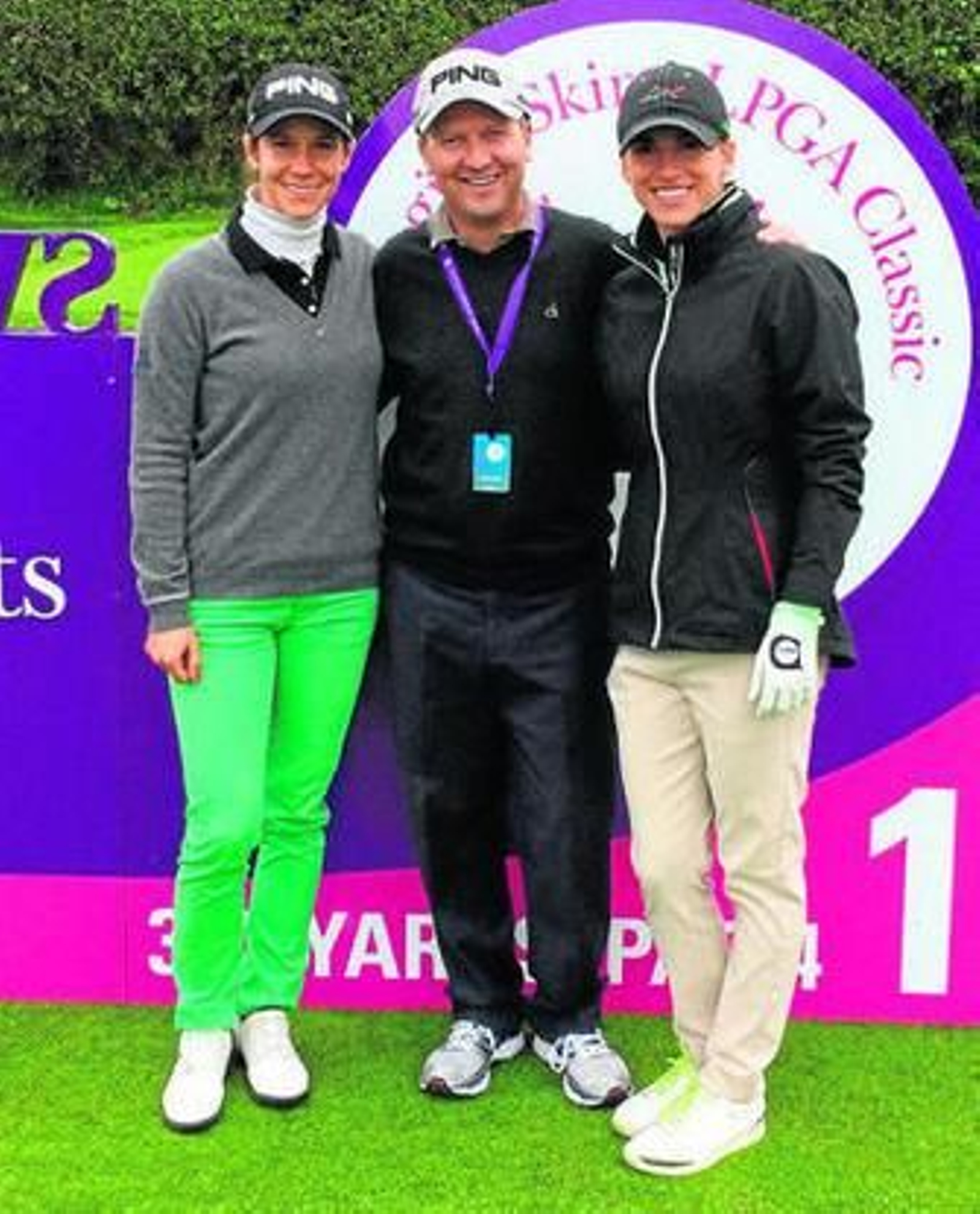 Prieto, junto a Azahara Muñoz y Belén Mozo en el Swinging Skirts, torneo del LPGA que se juega en San Francisco.