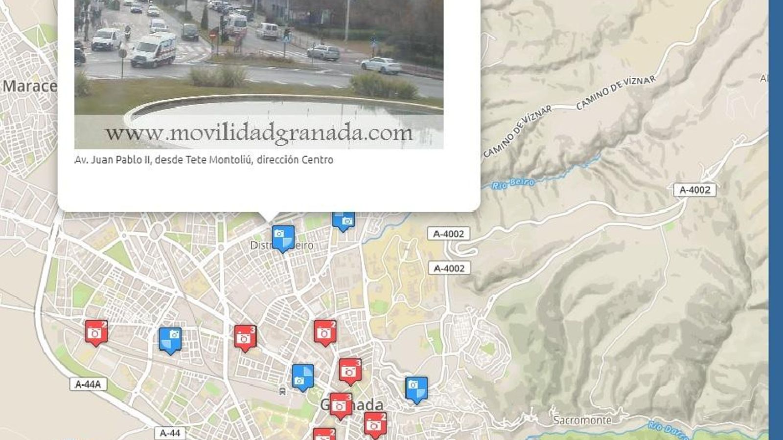 Mapa para el control del tráfico en Granada