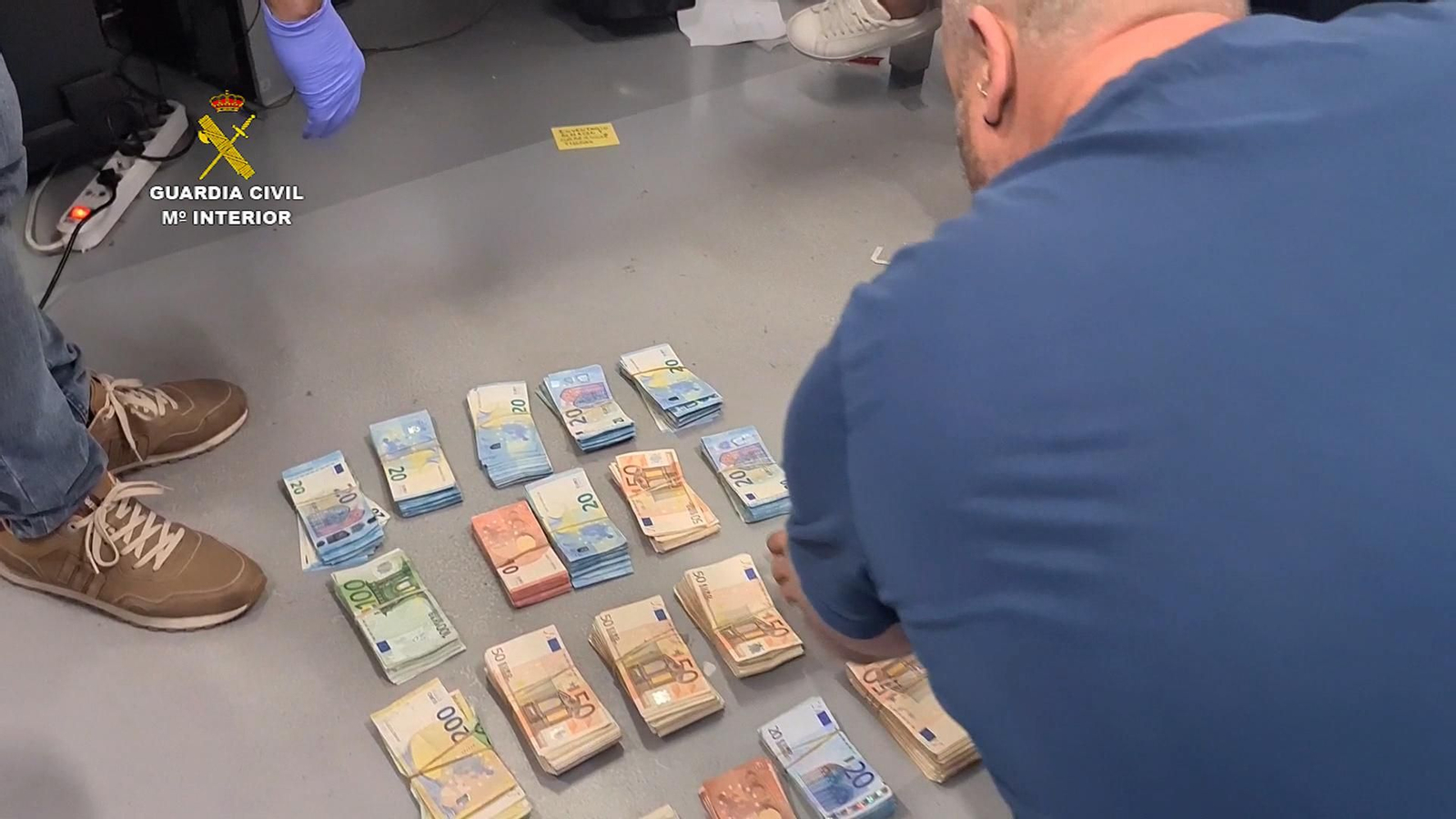 Dinero incautado en la operación Persea. Dinero incautado en la operación Persea.
