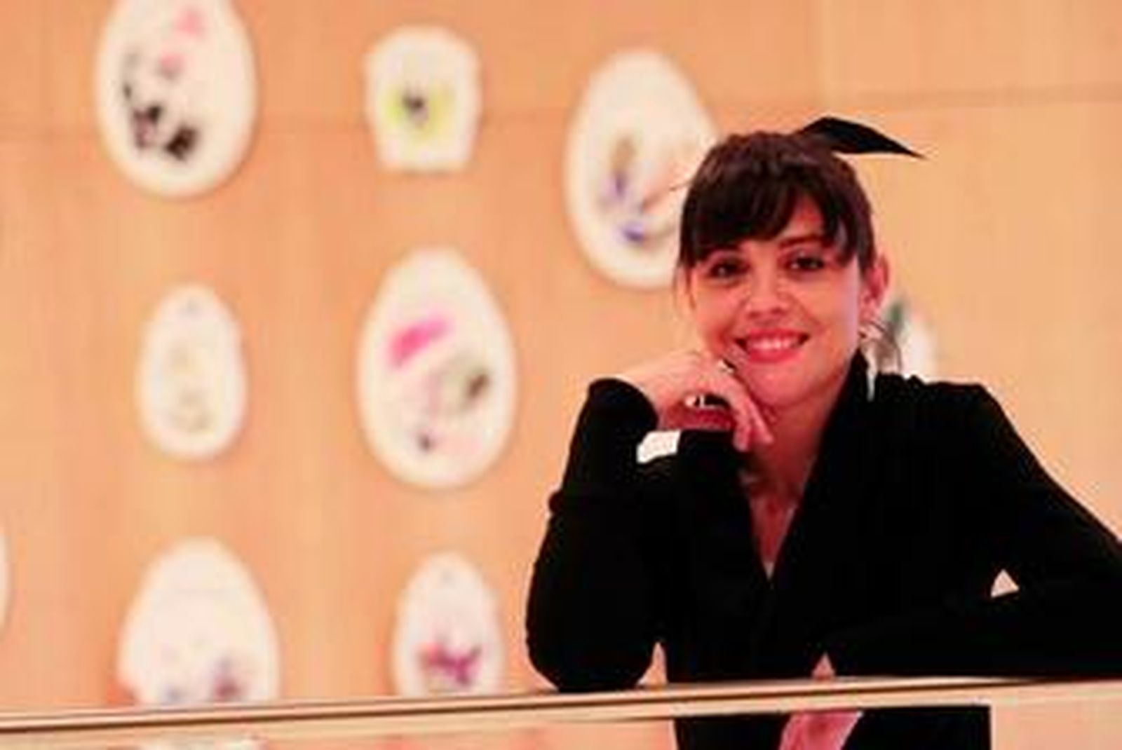 La artista, ayer, durante la presentación.