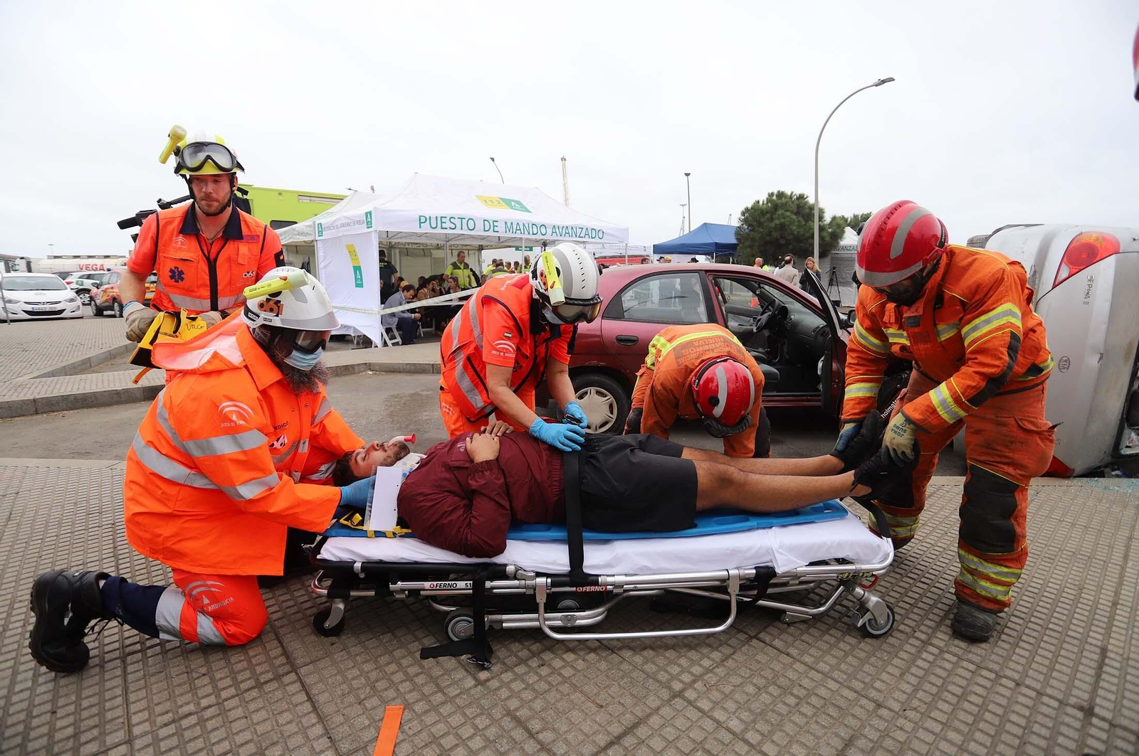 Simulacro de accidente en el Puerto de Huelva dentro del ejercicio regional RespuestA22, en imágenes