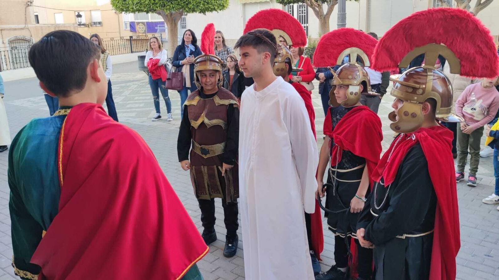Momento del juicio con Poncio Pilatos.