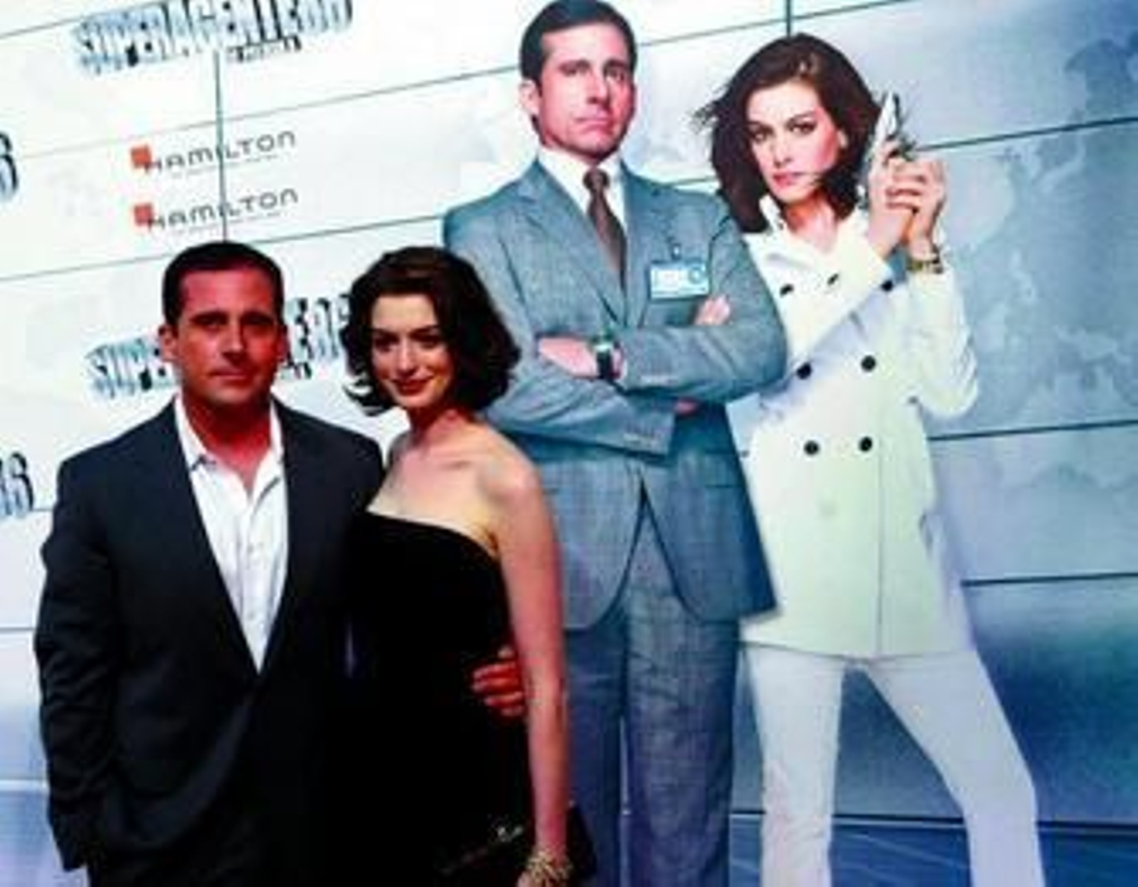 Steve Carrell y Anne Hathaway, ayer en Madrid, son los protagonistas de 'Superagente 86'.