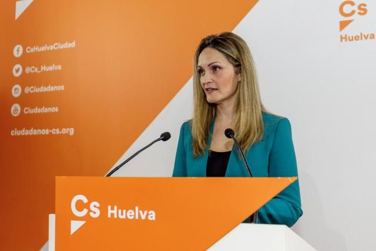 María Ponce, durante una rueda de prensa como coordinadora de Ciudadanos.