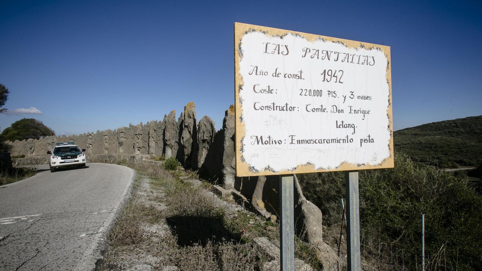 La zona de Las Pantallas, construida con presos políticos de la Guerra Civil en 1942.