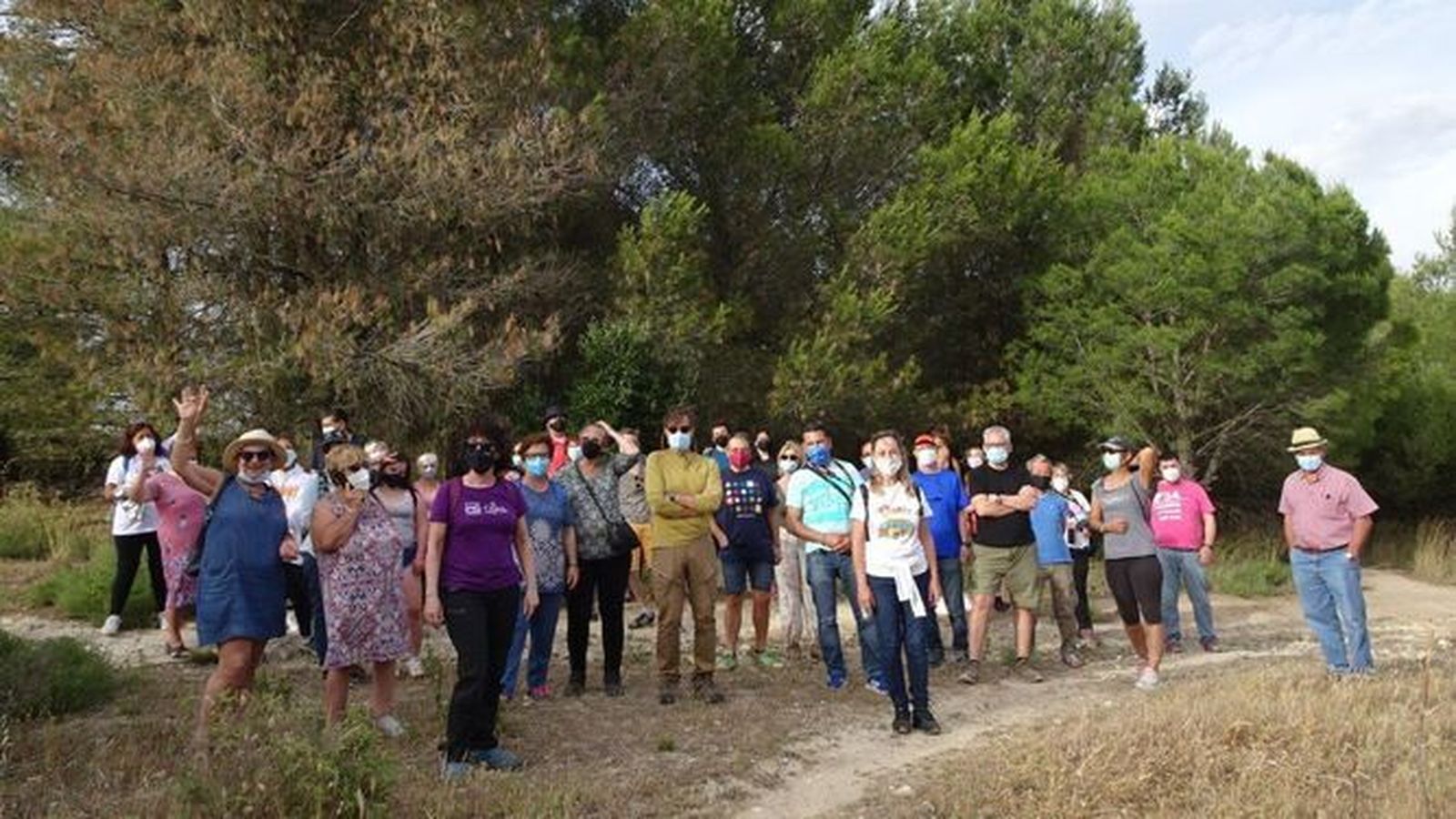 La visita al bosque repoblado por los ecologistas junto a la finca Las Beatillas.