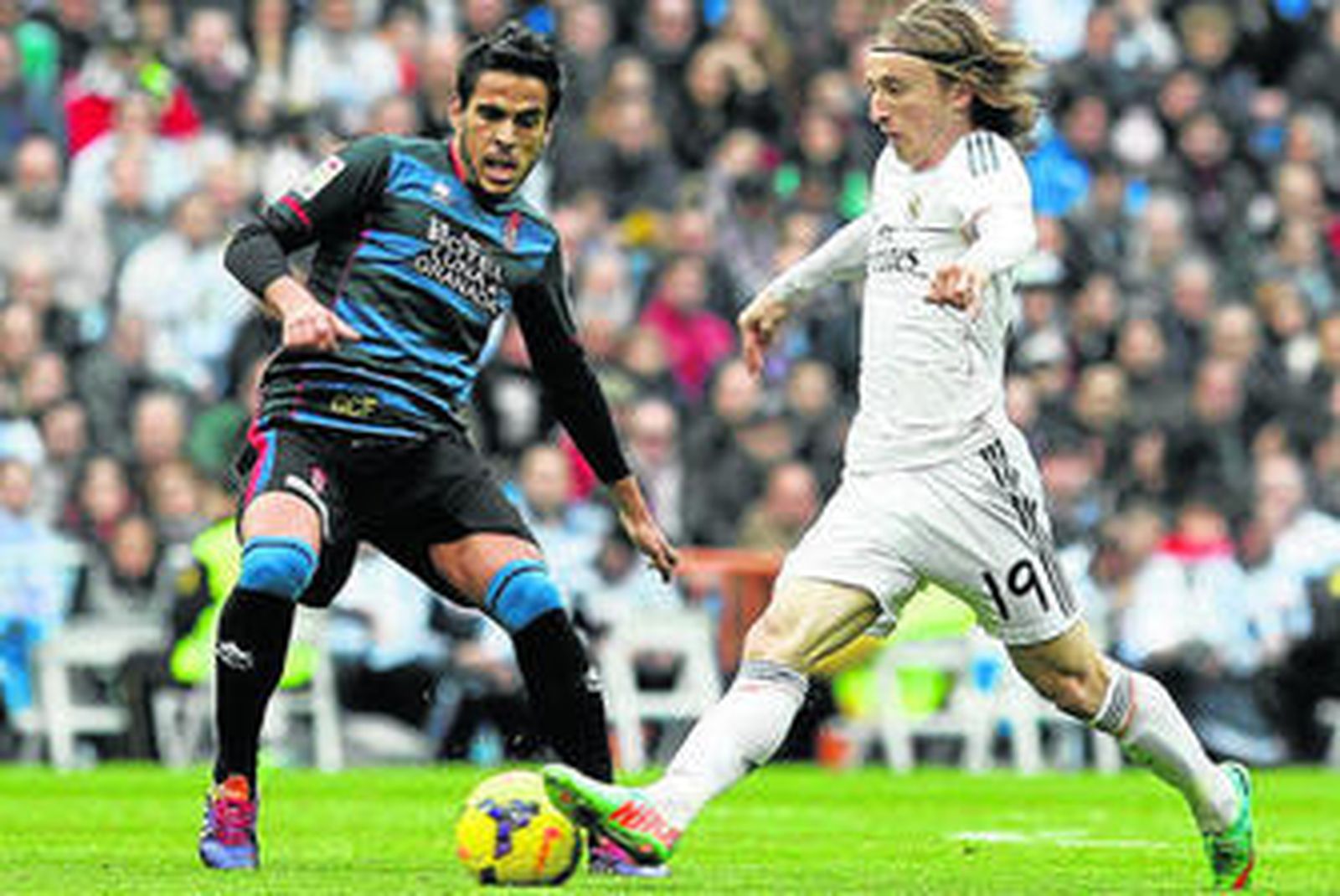 Luka Modric fue el que lideró el centro del campo del Real Madrid en la tarde de ayer.