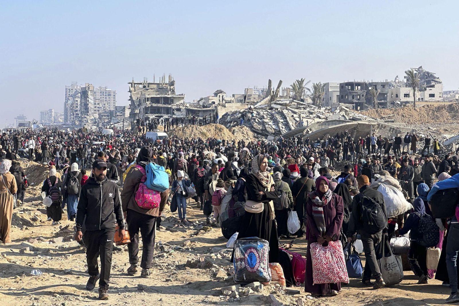 El retorno masivo de palestinos al norte de la Franja de Gaza
