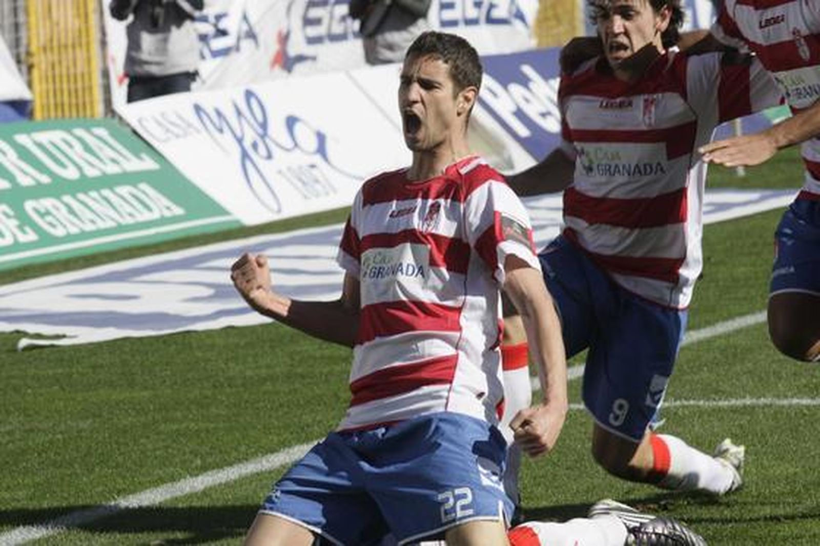 Geijo celebra si decisivo tanto.  Foto: Miguel Rodriguez