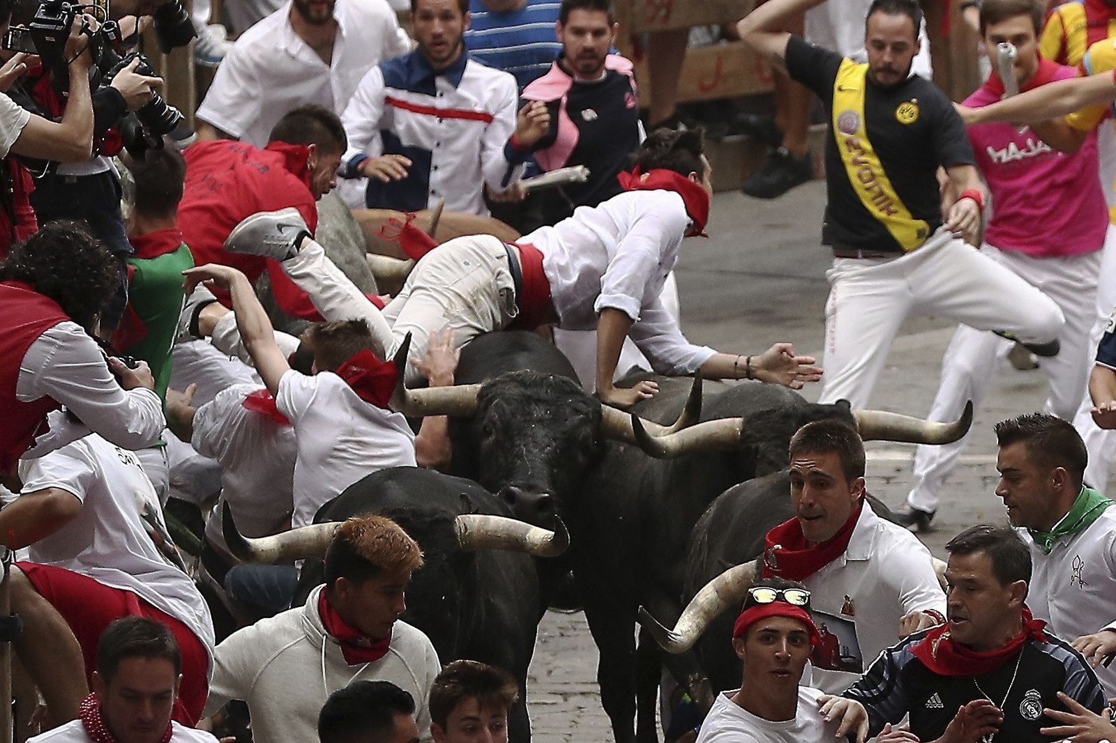 Las imágenes del último encierro de los sanfermines