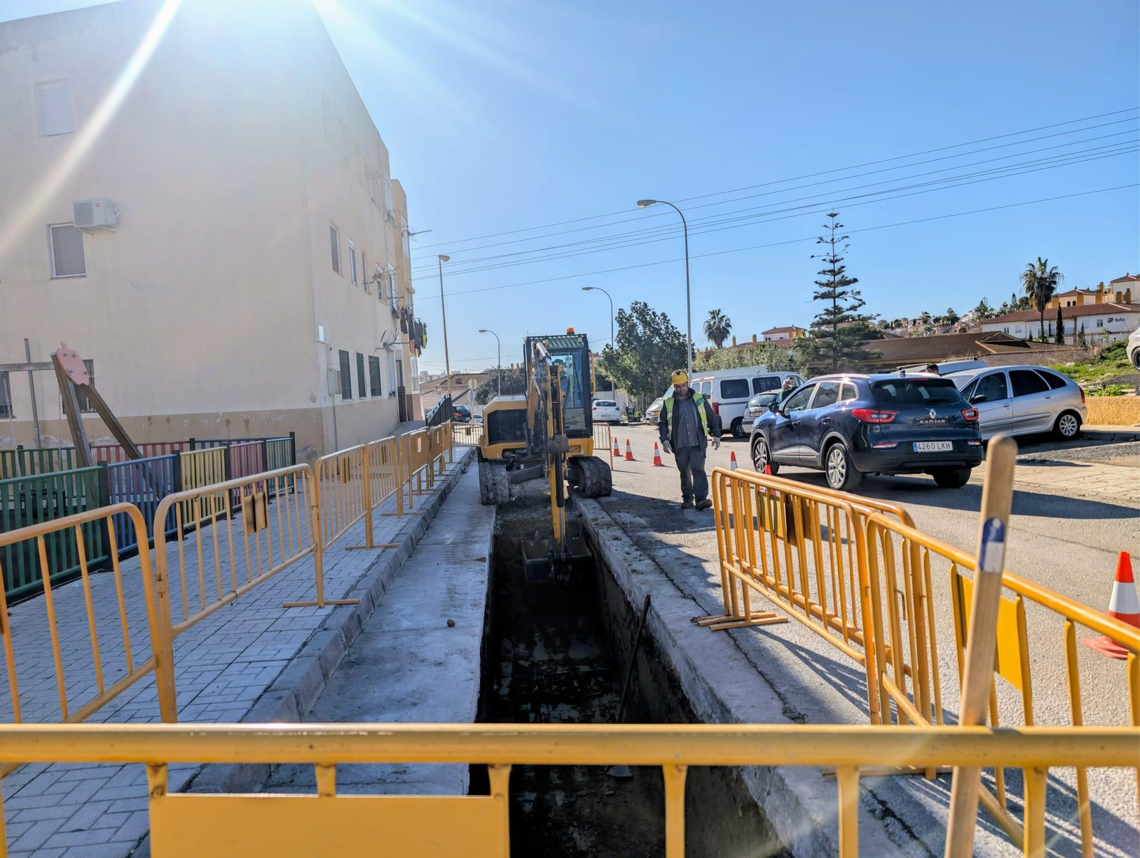 Las obras que se están realizando en la cuesta de El Visillo, en Torre del Mar.
