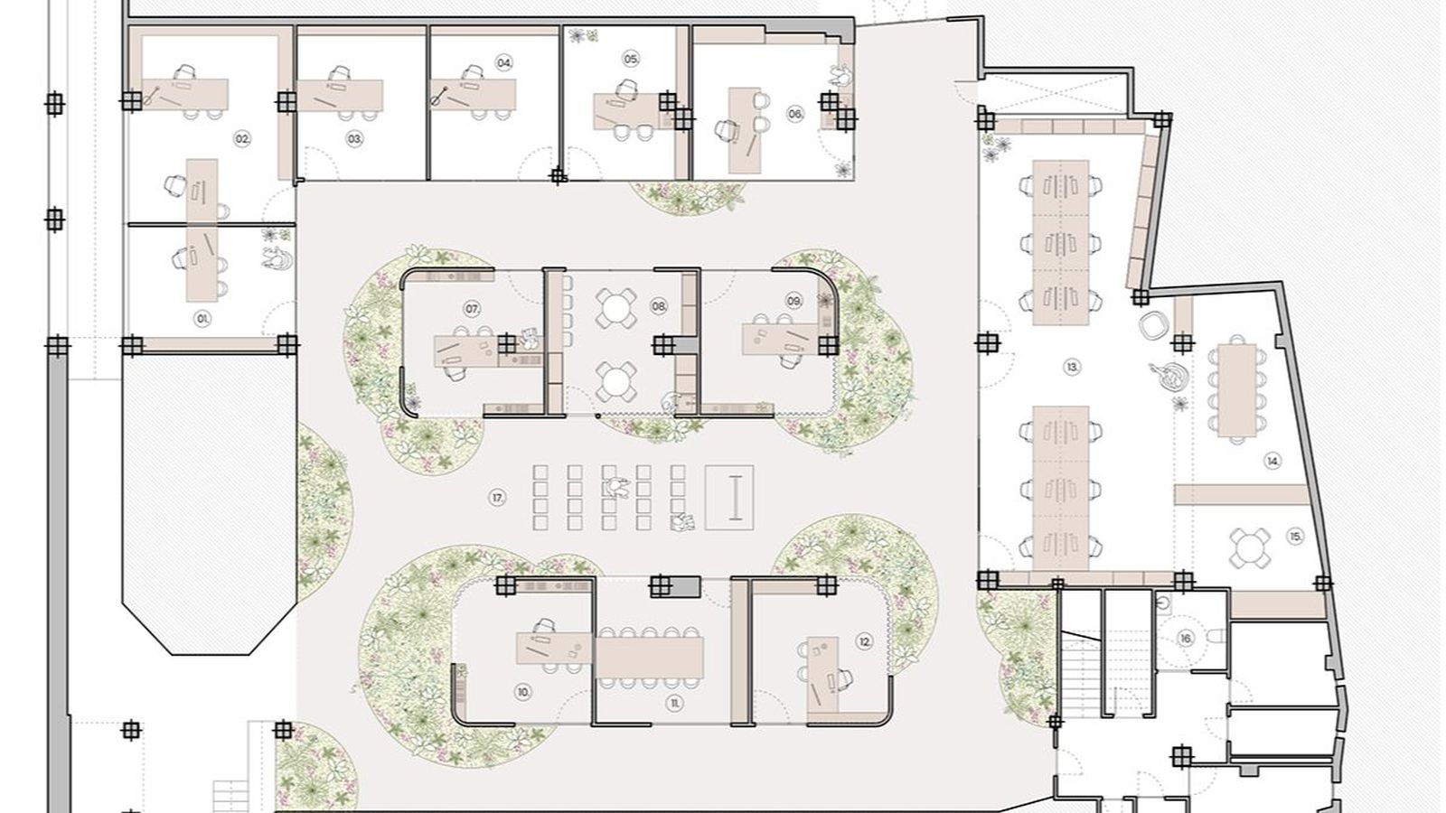 Imagen del plano de la futura estructura del Digital Business Hub Baza