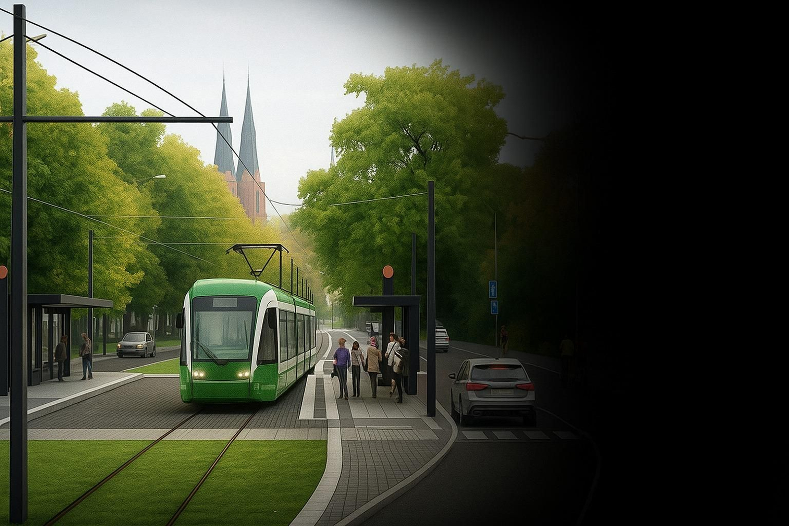 Recreación del tranvía de Uppsala realizada con Inteligencia Artificial