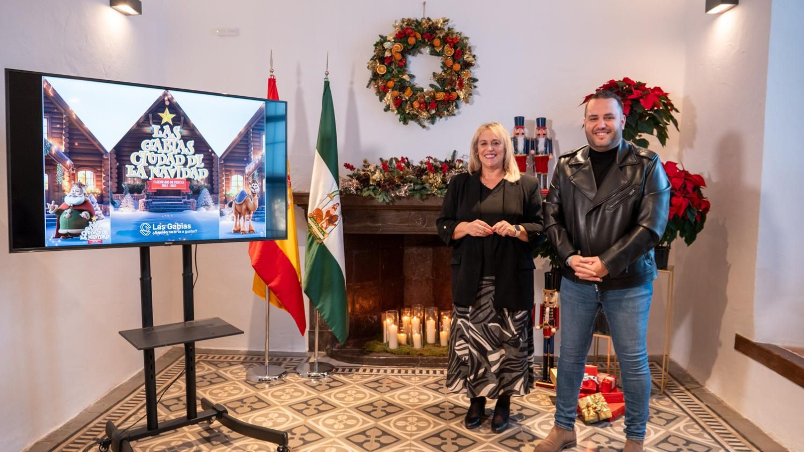 La alcaldesa de Las Gabias, durante la presentación de las actividades por Navidad