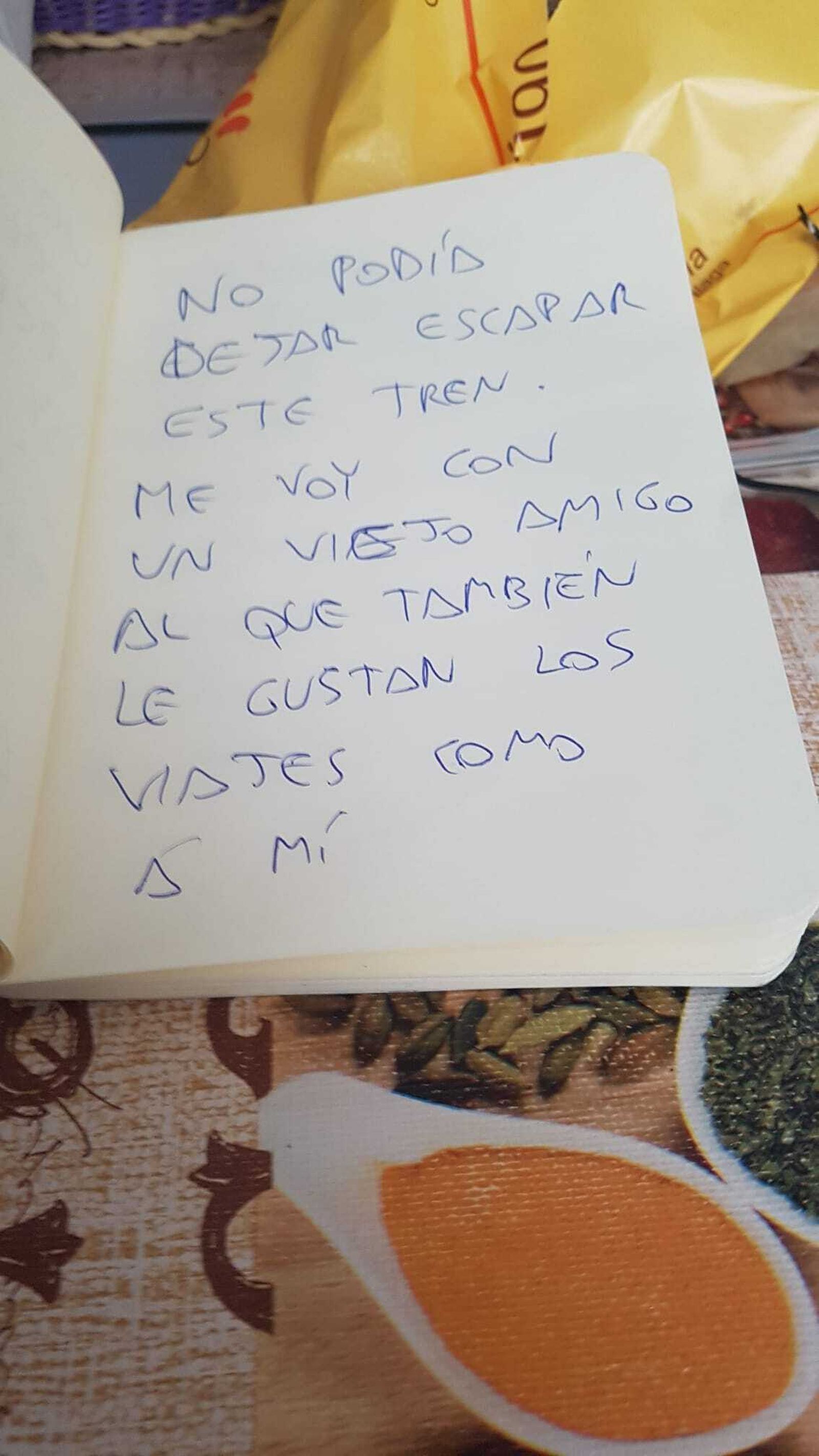 Uno de los mensajes escritos por José Carlos