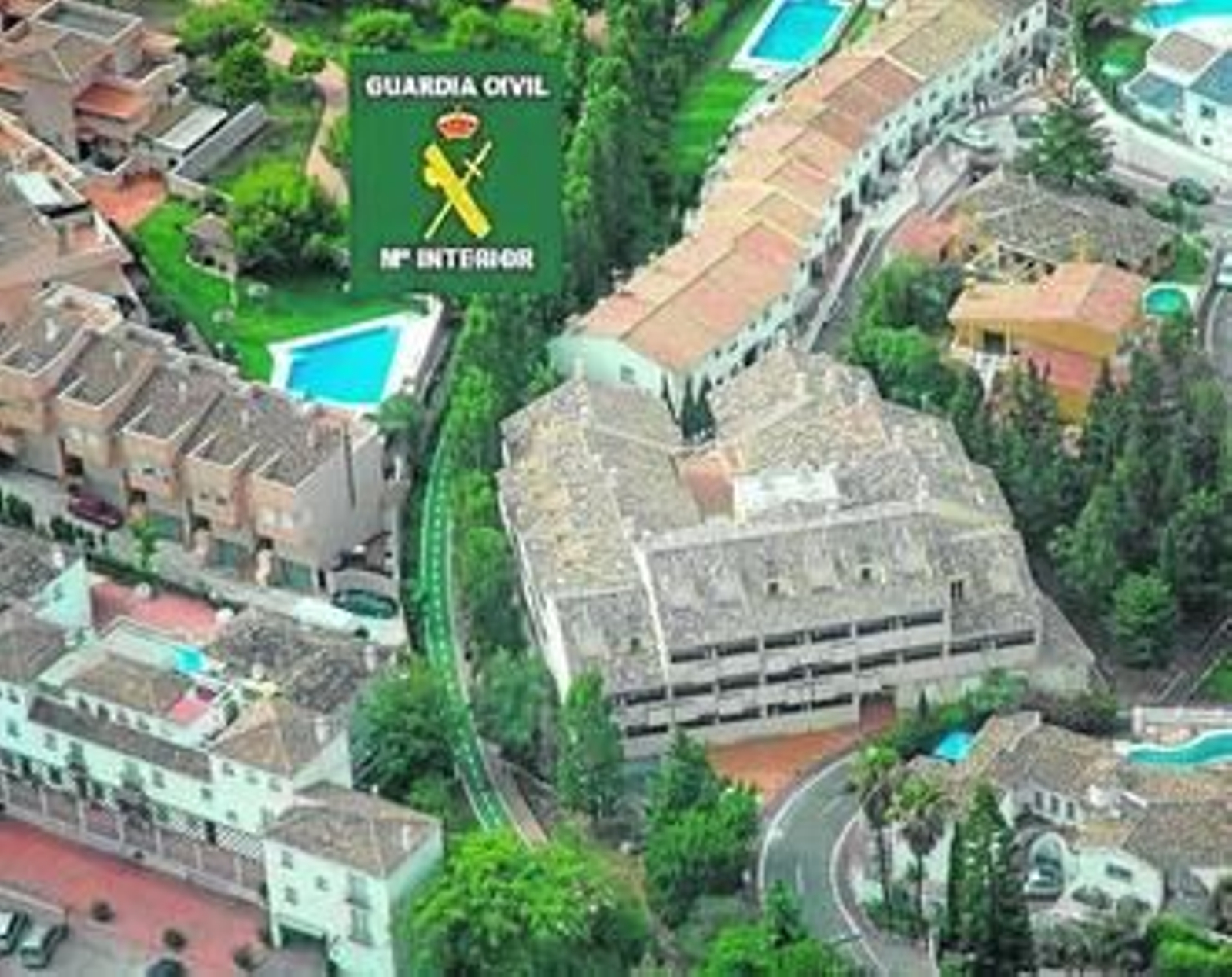 Fotografía aérea facilitada por la Guardia Civil sobre la construcción ilegal.