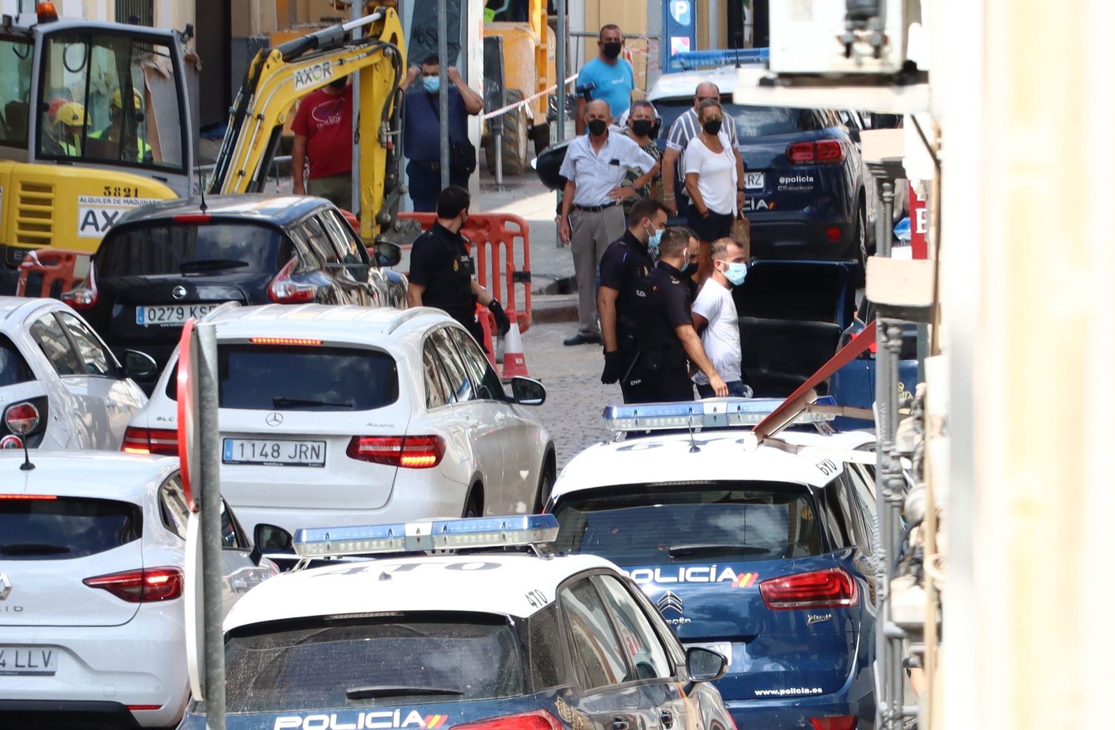 Momento de la detención del presunto agresor.