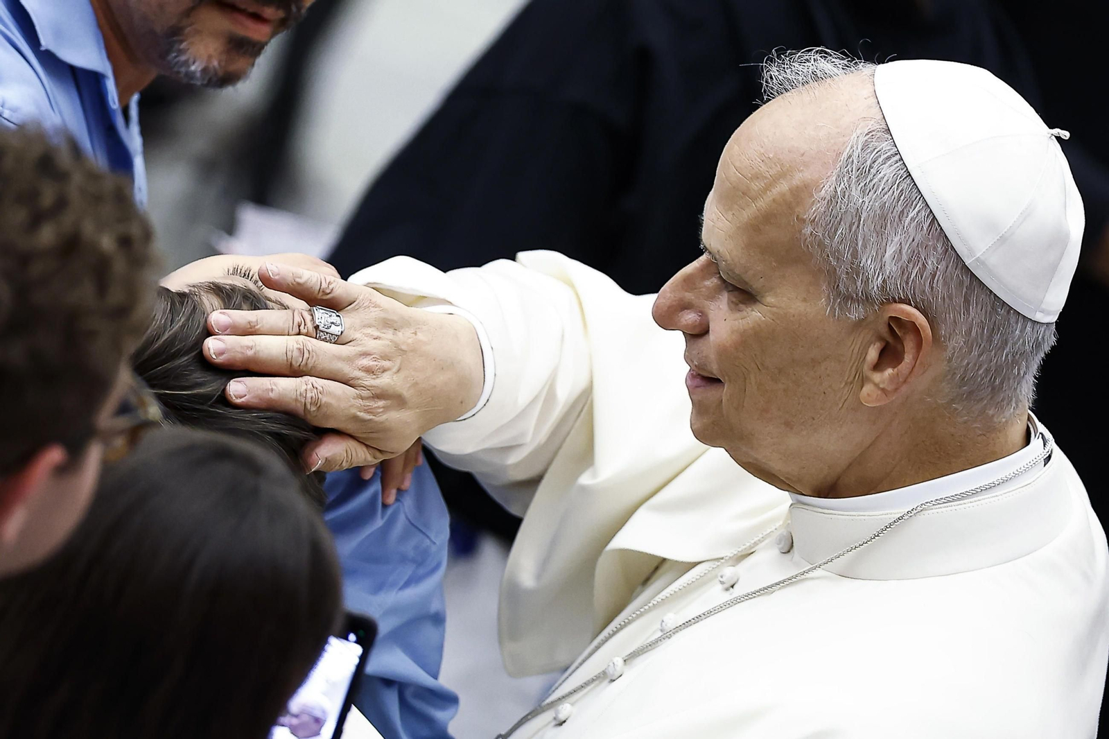 El papa León XIV, durante una audiencia en el Vaticano.