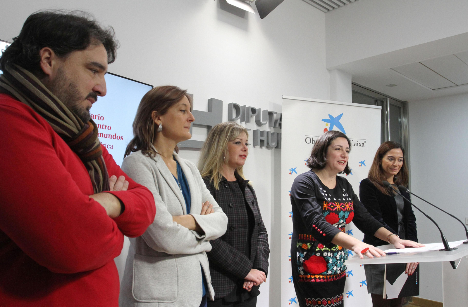 Jesús Mántaras, Rocío Pérez, Rocío Cárdenas, Aurora Vélez y Rocío Pizarro, durante la presentación del proyecto.