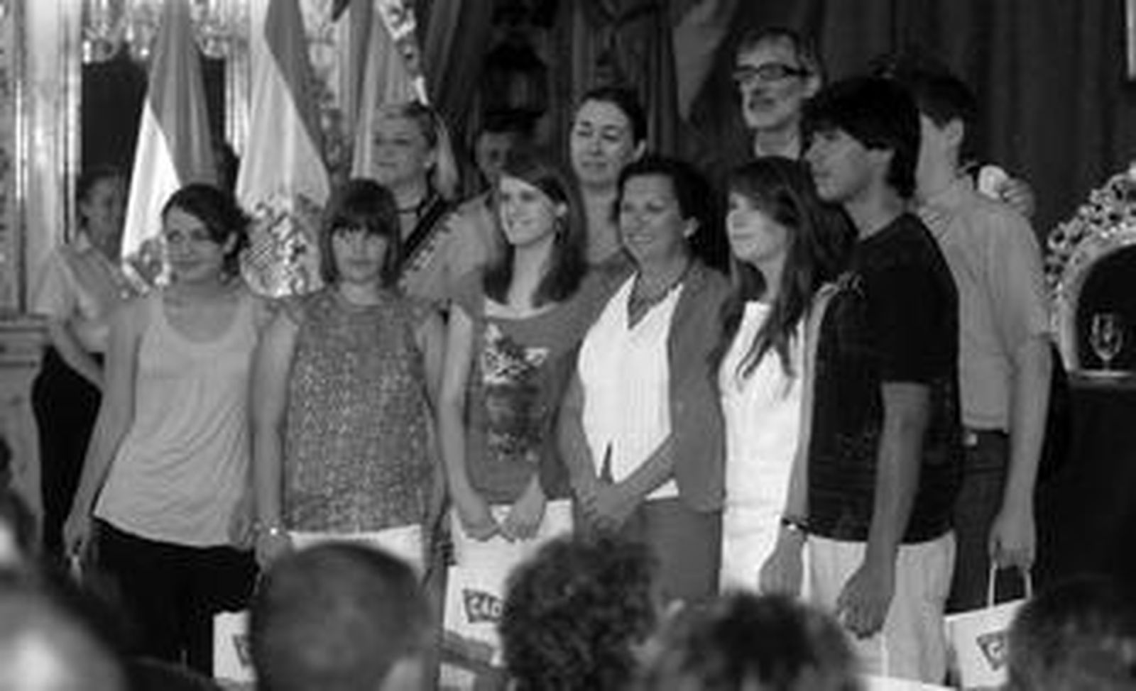 Los ganadores del I certamen, en el salón Regio de la Diputación Provincial.