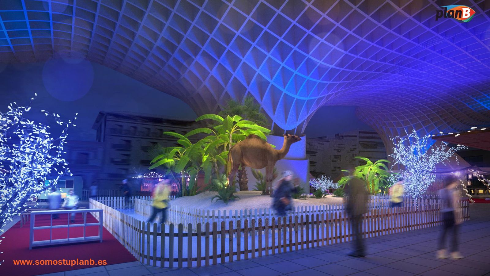 Se ha instalado una pista de hielo sintético en la Plaza Mayor de las 'setas'.