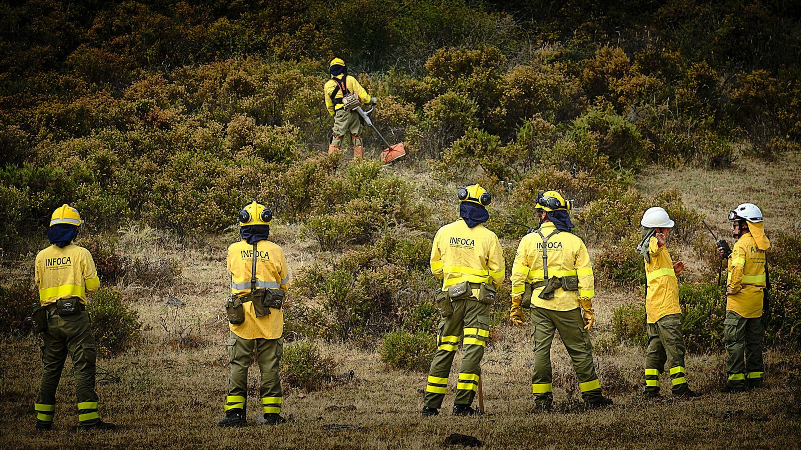 Simulacro de incendio del CEDEFO de Algodonales.