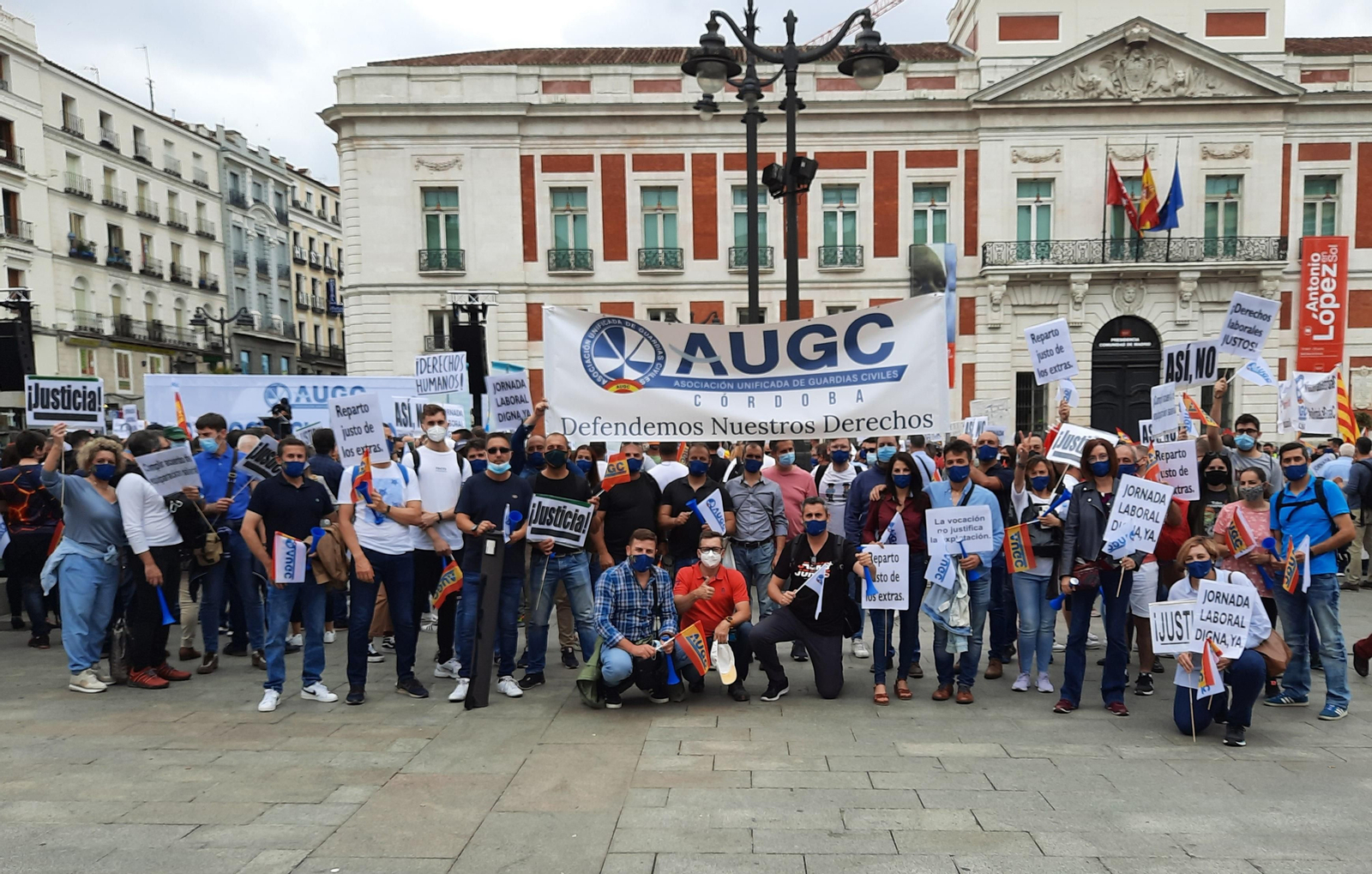 Protesta de los guardias civiles en Madrid.