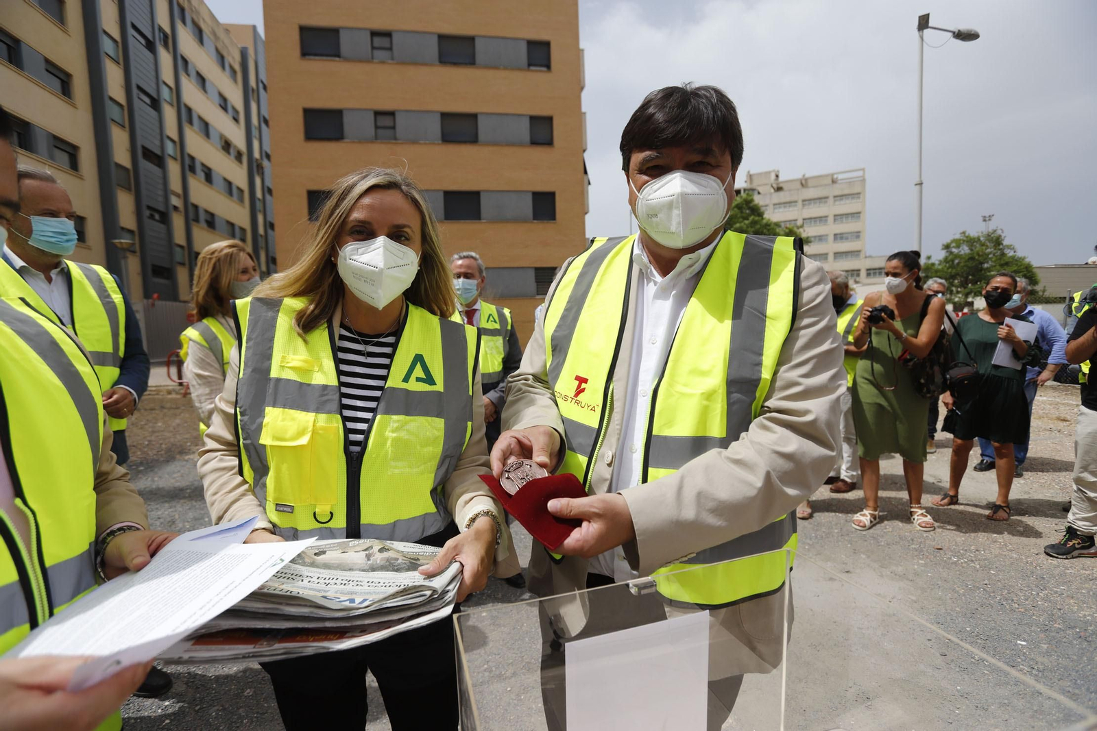 Imágenes del inicio de las obras de construcción de 48 viviendas protegidas en Huelva