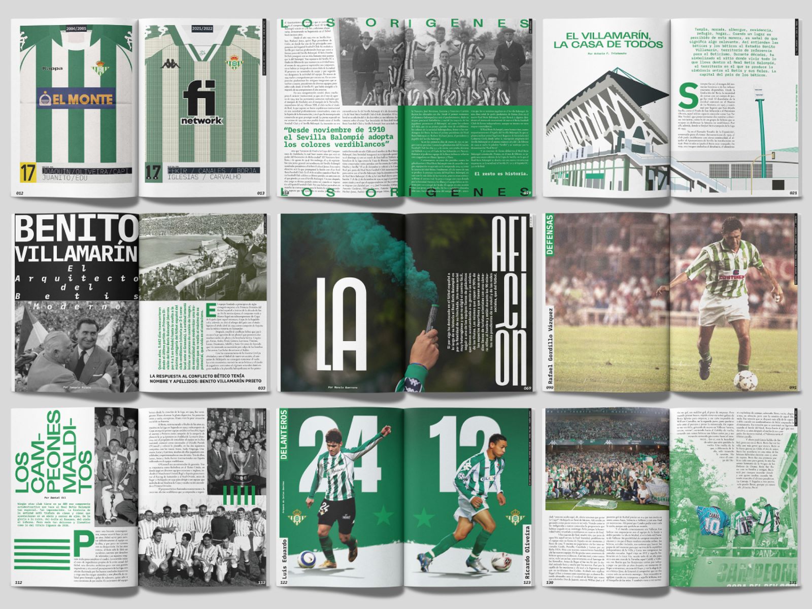 Páginas interiores de la monografía de Takketto dedicada al Betis