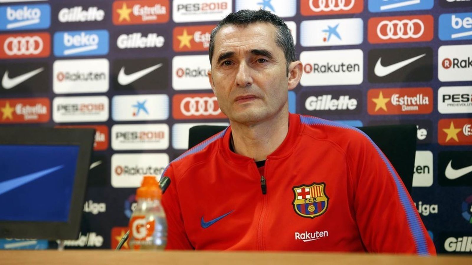 Valverde, en rueda de prensa.