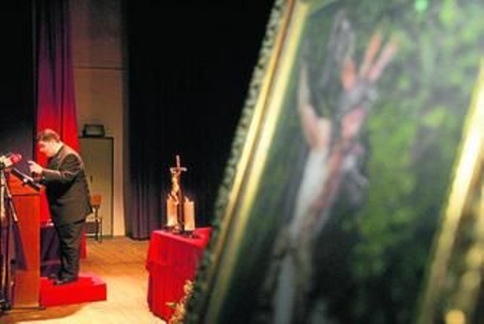 Juan José Rodríguez Galeote, durante la lectura del pregón en el Colegio Salesianos.