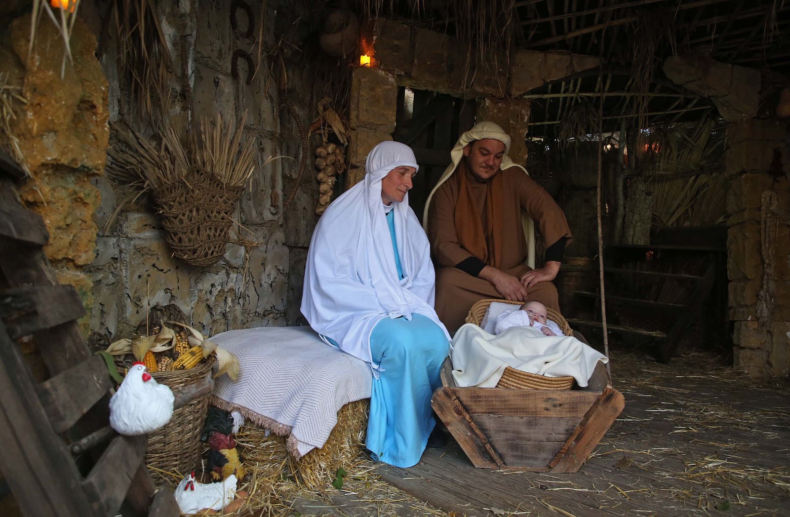 La inauguración del Belén Viviente de Pelayo, en imágenes