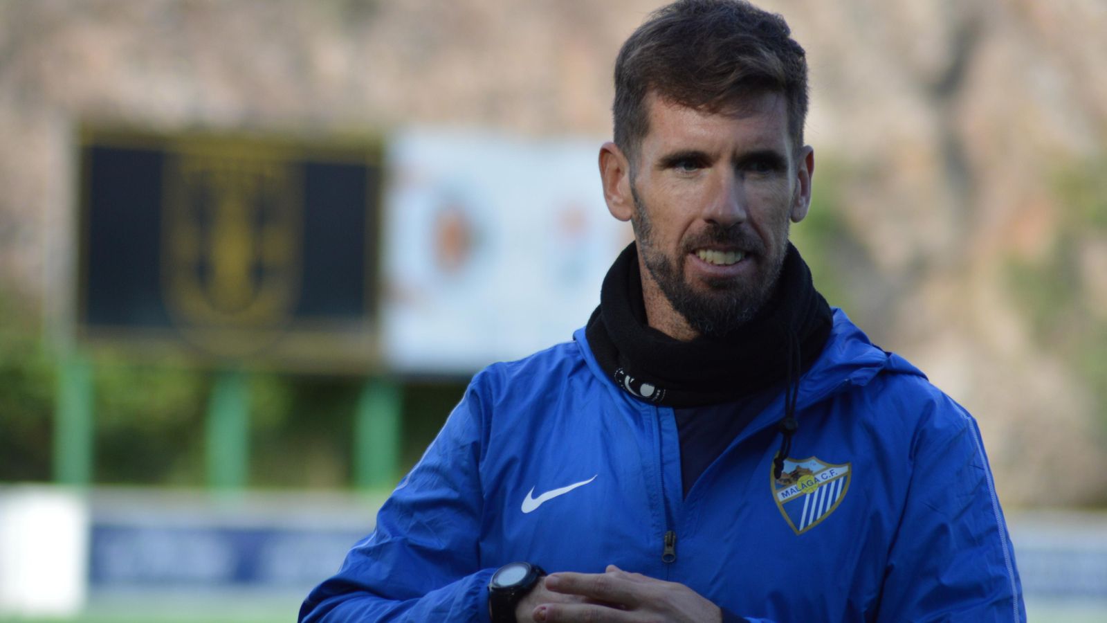 Javi Ramos concentrado durante un entrenamiento.