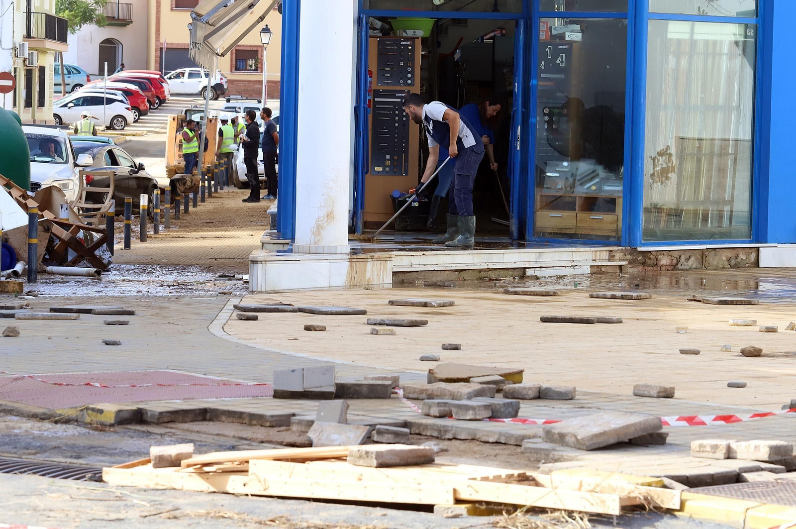 Imágenes de los destrozos provocados por el temporal en Lepe