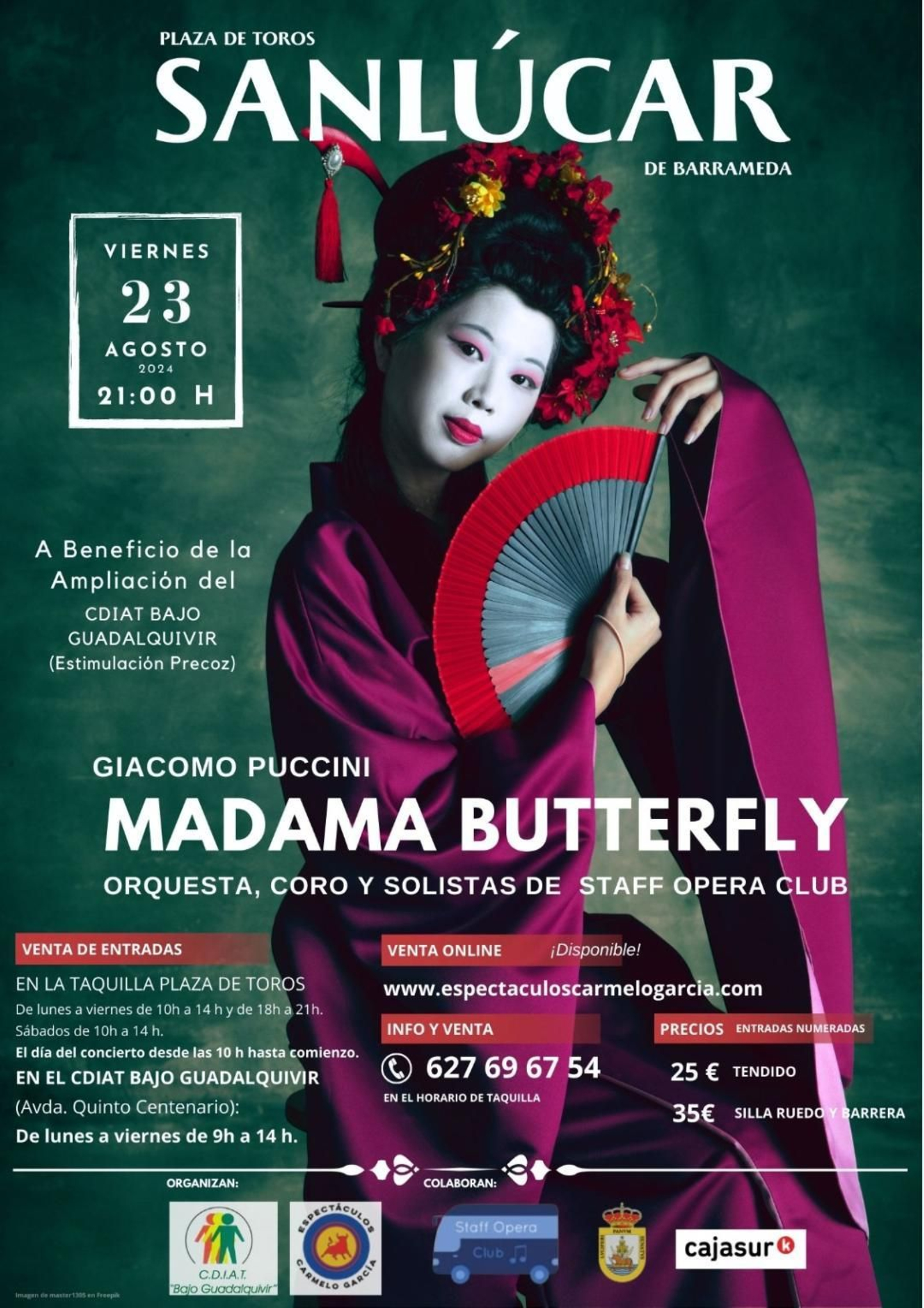 Staff Opera Club lleva a Madama Butterfly a la Plaza de Toros de Sanlúcar el 23 de agosto.