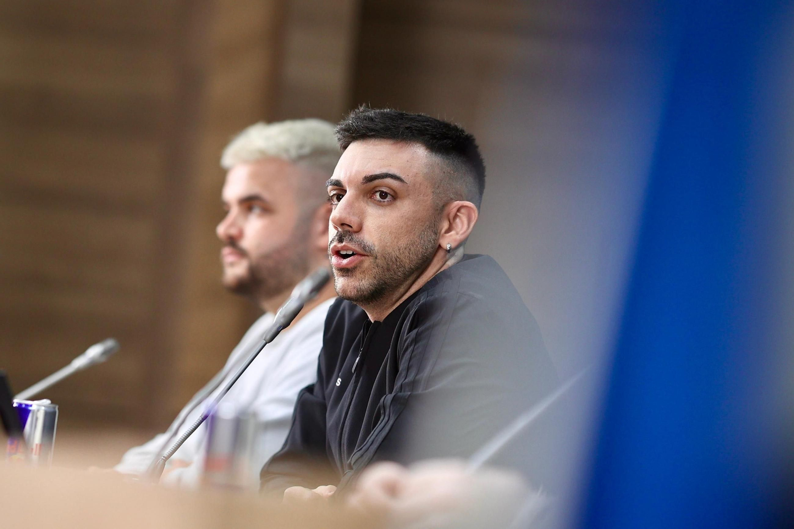 DjMariio, en la sala de prensa de La Rosaleda